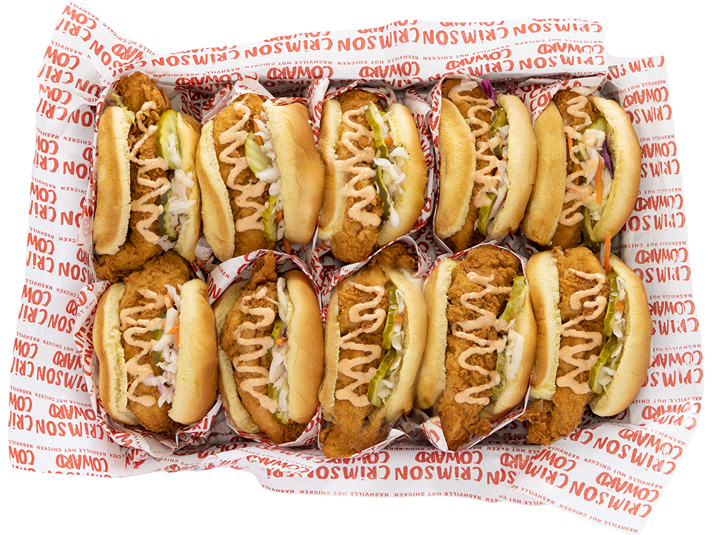 crimson sliders tray