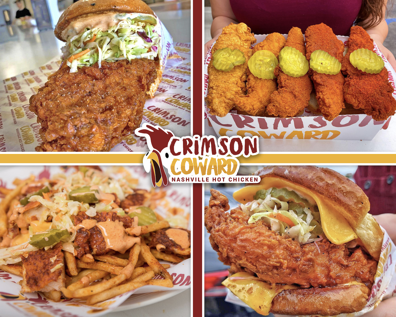 Halal Nashville hot chicken from Crimson Coward, certified halal at every location